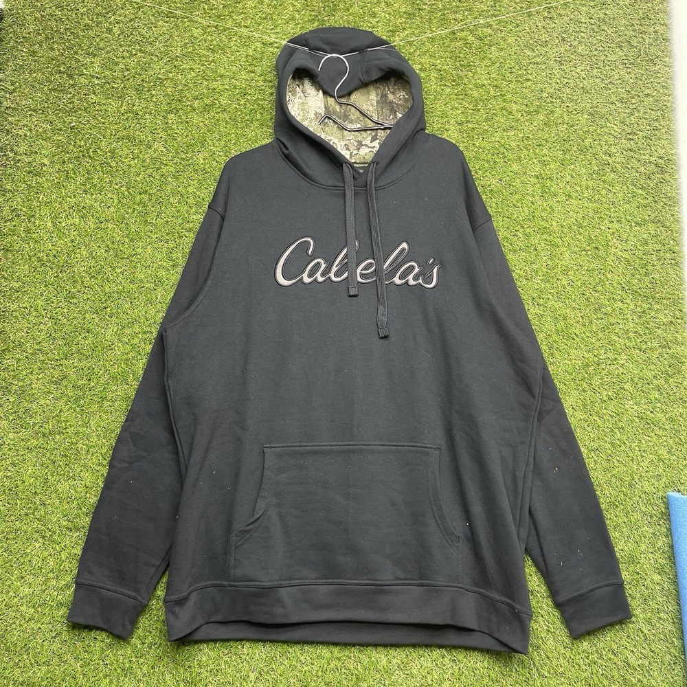 Cabelas Hoodie Mens XLT XL Tall Embroidered Logo Camo Hood D3 Hunting Outdoor